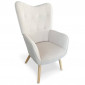 Fauteuil Scandinave en Bouclette Lainée "Carla" 100cm Crème|Fauteuil / Chauffeuse|Paris Prix