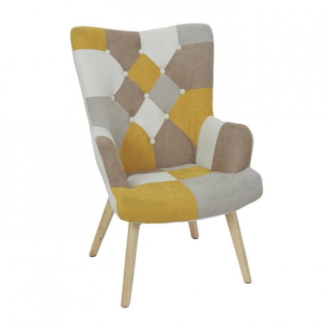 Fauteuil Patchwork "Helsinki" 99cm Jaune|Fauteuil / Chauffeuse|Paris Prix