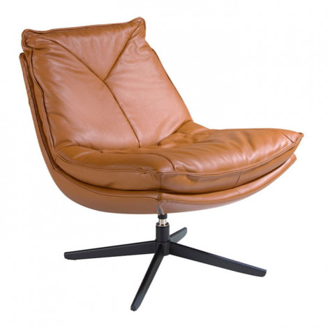 Fauteuil Pivotant en Cuir "Anderson" 87cm Marron|Fauteuil / Chauffeuse|Paris Prix