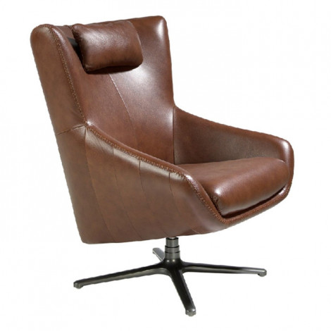 Fauteuil Pivotant en Cuir "Dustin" 100cm Cognac|Fauteuil / Chauffeuse|Paris Prix