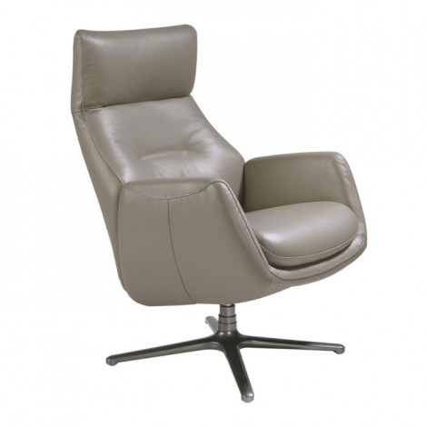 Fauteuil Pivotant Inclinable "Cuir" 109cm Gris|Fauteuil / Chauffeuse|Paris Prix