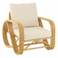 Fauteuil en Rotin & Coussin "Martin" 83cm Naturel|Fauteuil / Chauffeuse|Paris Prix