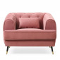 Fauteuil Capitonné en Velours "Glamour" 93cm Rose|Fauteuil / Chauffeuse|Paris Prix