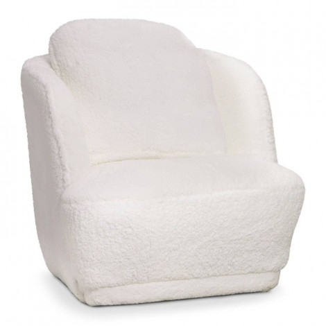 Fauteuil Tissu "Peau de Mouton" 77cm Crème|Fauteuil / Chauffeuse|Paris Prix