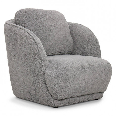 Fauteuil Tissu "Peau de Mouton" 77cm Gris|Fauteuil / Chauffeuse|Paris Prix
