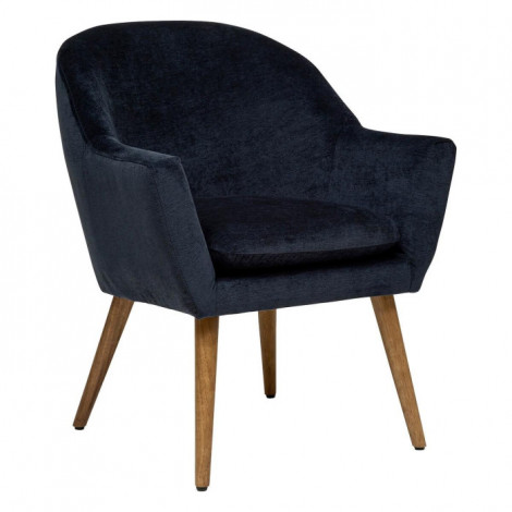 Fauteuil Scandinave en Velours "Sinel" 83cm Bleu Encre|Fauteuil / Chauffeuse|Paris Prix