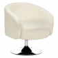 Fauteuil Pivotant Bouclette "Edith" 73cm Blanc|Fauteuil / Chauffeuse|Paris Prix