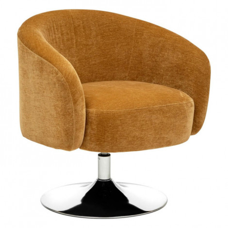 Fauteuil Pivotant Velours "Edith" 73cm Ocre|Fauteuil / Chauffeuse|Paris Prix