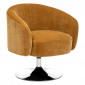 Fauteuil Pivotant Velours "Edith" 73cm Ocre|Fauteuil / Chauffeuse|Paris Prix