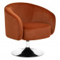 Fauteuil Pivotant Velours "Edith" 73cm Ambre|Fauteuil / Chauffeuse|Paris Prix