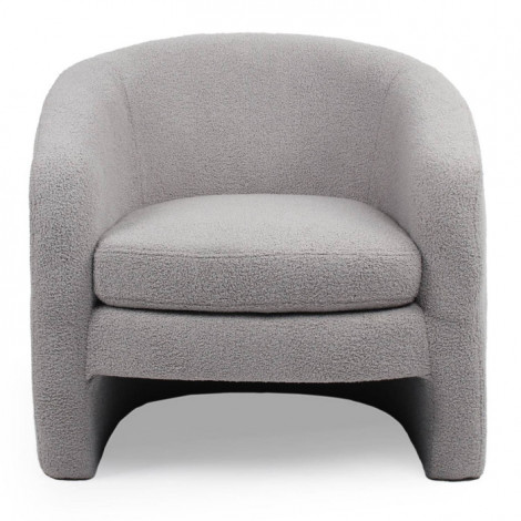 Fauteuil Arrondi Bouclette "Herschel" 82cm Gris|Fauteuil / Chauffeuse|Paris Prix