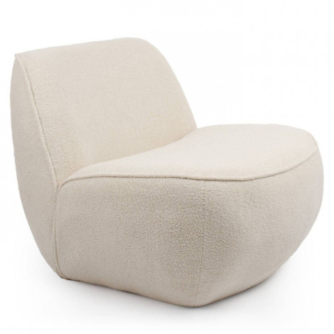 Fauteuil Design Bouclette "Agustin" 94cm Beige|Fauteuil / Chauffeuse|Paris Prix