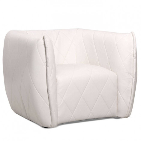 Fauteuil Matelassé "Darryl" 90cm Blanc|Fauteuil / Chauffeuse|Paris Prix