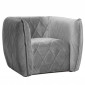 Fauteuil Matelassé en Velours "Darryl" 90cm Gris|Fauteuil / Chauffeuse|Paris Prix
