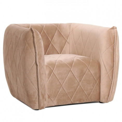 Fauteuil Matelassé en Velours "Darryl" 90cm Taupe|Fauteuil / Chauffeuse|Paris Prix