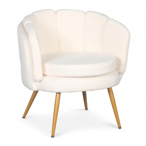 Fauteuil Arrondi en Bouclette "Dabren" 80cm Beige|Fauteuil / Chauffeuse|Paris Prix