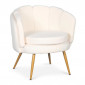 Fauteuil Arrondi en Bouclette "Dabren" 80cm Beige|Fauteuil / Chauffeuse|Paris Prix