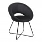 Fauteuil Design Velours Côtelé "Giulia" 84cm Noir|Fauteuil / Chauffeuse|Paris Prix