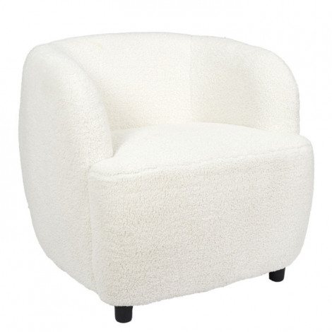 Fauteuil Design Bouclette "Shirley" 77cm Blanc|Fauteuil / Chauffeuse|Paris Prix