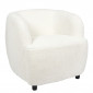 Fauteuil Design Bouclette "Shirley" 77cm Blanc|Fauteuil / Chauffeuse|Paris Prix