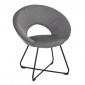 Fauteuil Design Velours Côtelé "Giulia" 84cm Gris|Fauteuil / Chauffeuse|Paris Prix