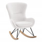 Fauteuil à Bascule Bouclette "Rocky" 101cm Blanc|Fauteuil / Chauffeuse|Paris Prix