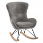 Fauteuil à Bascule Bouclette "Rocky" 101cm Anthracite|Fauteuil / Chauffeuse|Paris Prix