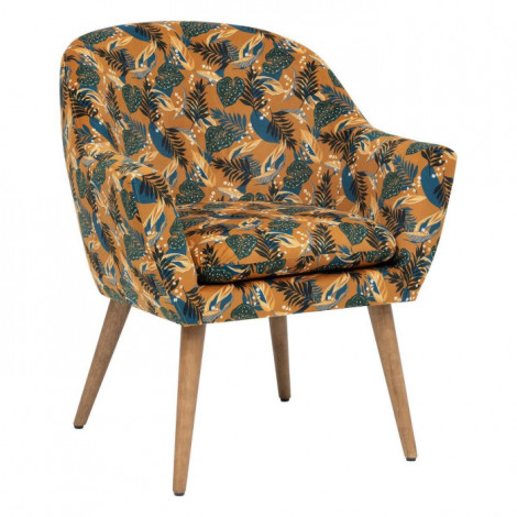 Fauteuil Design Imprimé "Sango" 83cm Ocre|Fauteuil / Chauffeuse|Paris Prix