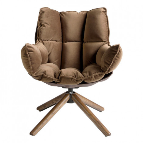 Fauteuil Pivotant en Velours "Guadalupe" 94cm Marron|Fauteuil / Chauffeuse|Paris Prix