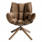 Fauteuil Pivotant en Velours "Guadalupe" 94cm Marron|Fauteuil / Chauffeuse|Paris Prix