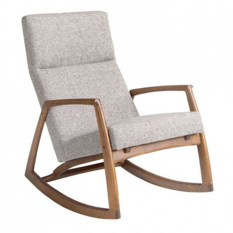Fauteuil à Bascule en Tissu "Graham" 96cm Gris|Fauteuil / Chauffeuse|Paris Prix