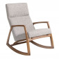Fauteuil à Bascule en Tissu "Graham" 96cm Gris|Fauteuil / Chauffeuse|Paris Prix