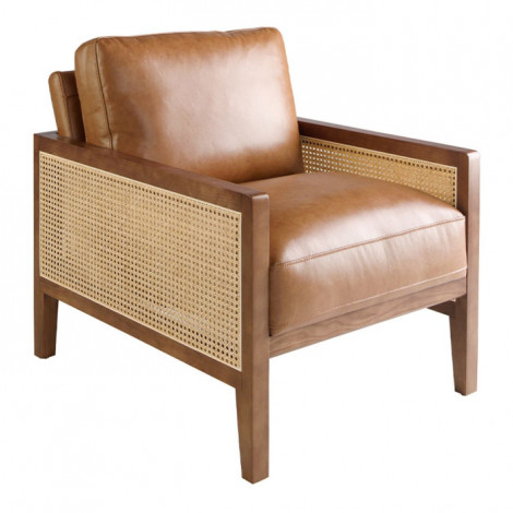 Fauteuil en Cuir "Garth" 90cm Marron|Fauteuil / Chauffeuse|Paris Prix
