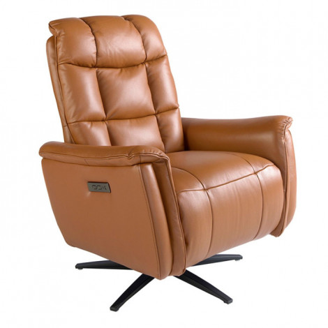 Fauteuil de Relaxation en Cuir "Pivotant" 106cm Marron|Fauteuil / Chauffeuse|Paris Prix