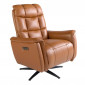 Fauteuil de Relaxation en Cuir "Pivotant" 106cm Marron|Fauteuil / Chauffeuse|Paris Prix