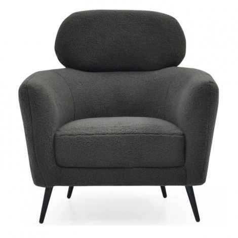 Fauteuil Design Bouclette "Damien" 86cm Gris Foncé|Fauteuil / Chauffeuse|Paris Prix