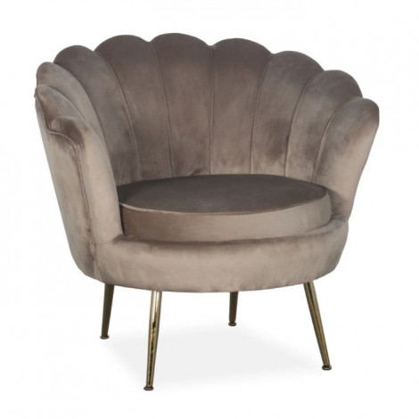 Fauteuil Design Velours "André" 80cm Taupe|Fauteuil / Chauffeuse|Paris Prix