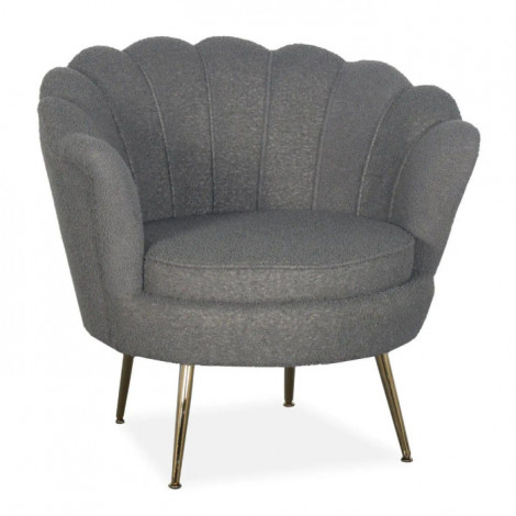 Fauteuil Design Bouclette "André" 80cm Gris|Fauteuil / Chauffeuse|Paris Prix