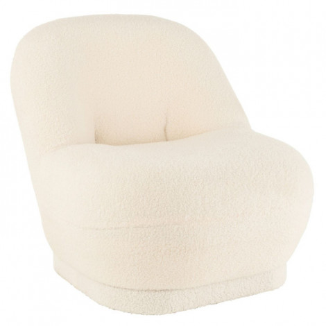 Fauteuil Design Bouclette "Teddy" 88cm Blanc|Fauteuil / Chauffeuse|Paris Prix