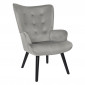 Fauteuil en Velours Côtelé "Giulia" 96cm Gris|Fauteuil / Chauffeuse|Paris Prix