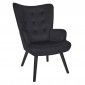 Fauteuil en Velours Côtelé "Giulia" 96cm Noir|Fauteuil / Chauffeuse|Paris Prix