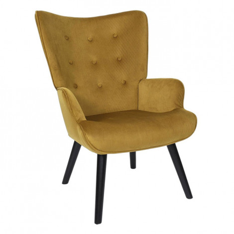 Fauteuil en Velours Côtelé "Giulia" 96cm Jaune|Fauteuil / Chauffeuse|Paris Prix