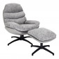 Fauteuil Avec Pouf "William" 99cm Gris|Fauteuil / Chauffeuse|Paris Prix