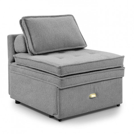 Fauteuil Convertible Bouclette "Ambre" 99cm Gris|Fauteuil / Chauffeuse|Paris Prix