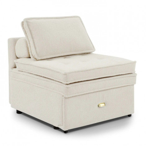 Fauteuil Convertible Bouclette "Ambre" 99cm Crème|Fauteuil / Chauffeuse|Paris Prix