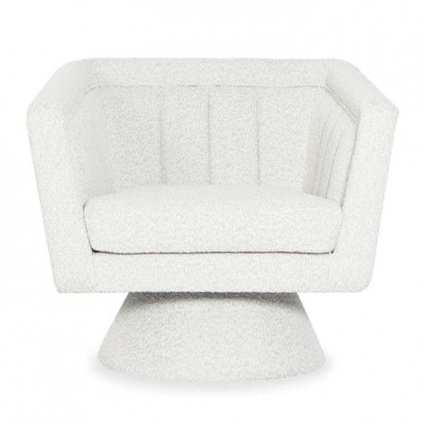 Fauteuil Design Bouclette "Victor" 91cm Crème|Fauteuil / Chauffeuse|Paris Prix