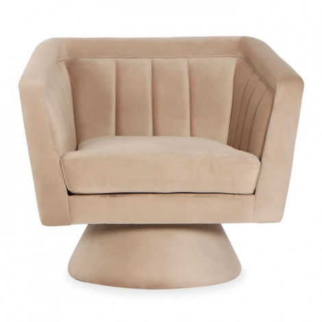 Fauteuil Design Velours "Victor" 91cm Taupe|Fauteuil / Chauffeuse|Paris Prix