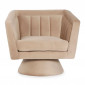 Fauteuil Design Velours "Victor" 91cm Taupe|Fauteuil / Chauffeuse|Paris Prix