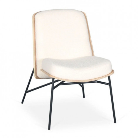 Fauteuil Design Bouclette "Vincente" 80cm Crème|Fauteuil / Chauffeuse|Paris Prix