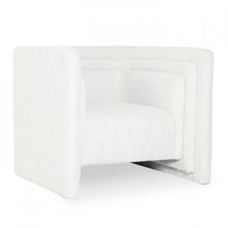 Fauteuil Design Bouclette "Cubia" 90cm Crème|Fauteuil / Chauffeuse|Paris Prix
